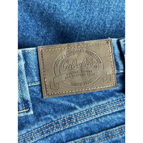 Cabela’s Outdoor Gear Men’s 44x34 Stonewashed Straight Leg Carpenter Work Jeans - Picture 7 of 9